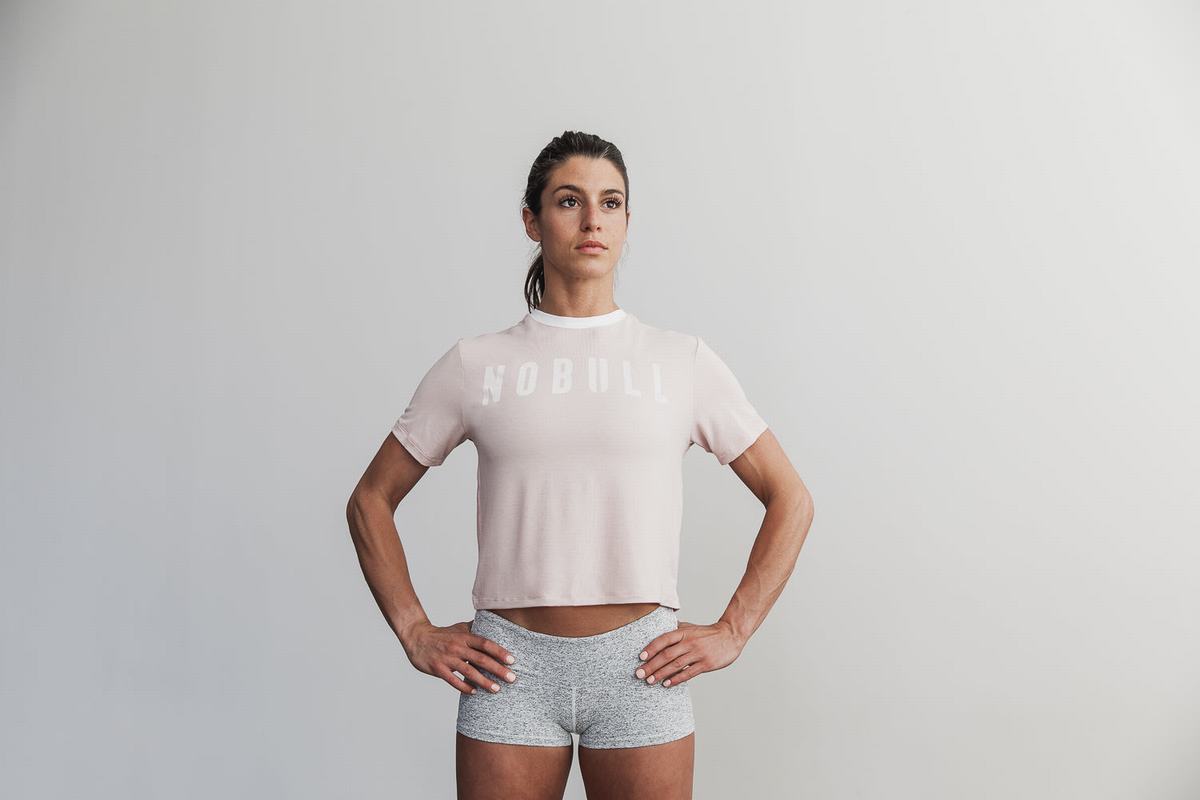 Nobull Boxy Women's T Shirts Rose | Australia (LG1034)